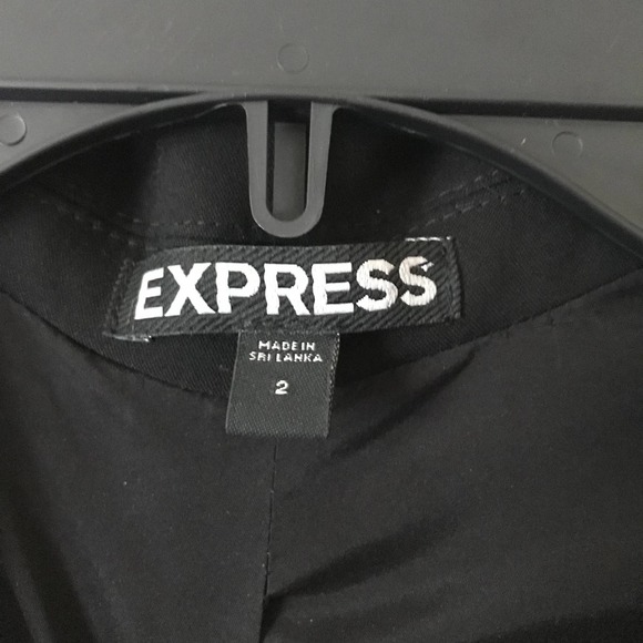 Express Two Button Suit Blazer Black Jacket Size 2 - Picture 7 of 13